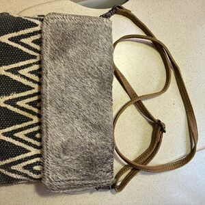 MYRA BAG Chic Gray and Brown Crossbody Bag